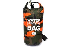 JAMUILS Dry Bag 10L - Bolsa Estanca Impermeable para Kayaking Boots, Canoa, Rafting, Snowboard, Sea to Summit, Color Naranja Camuflaje