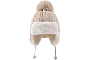 XIAOHAWANG Tricoté Hiver Bébé Bonnet Mignon Fille Garçon Chapeau Chaud Oreillette Enfant Bonnets 0-5ans