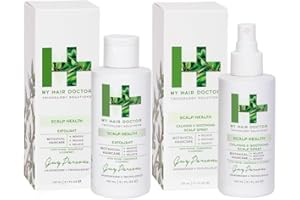 My Hair Doctor Vegan Scalp Exfoliator 150ml & Smoothing Scalp Spray 150ml Set - Dry Scalp Treatments Set - Scalp Protection Spray - Dandruff Scalp Treatment - Psoriasis Treatment Itchy Scalp Treatment
