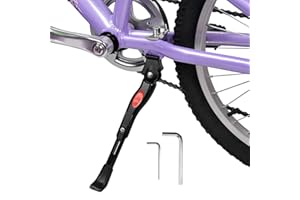 SEISSO Béquilles de vélo, Support Central pour vélos 16 18 20 Pouces, Béquilles réglables en Alliage d'aluminium pour VTT，Vélos Enfants et Adultes