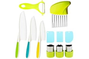 ZQuintuplian 11 Pcs Kids Cooking Set,Fruit Peeling Mini Chef Cake Cream Tools Cooking Set Toys Baking Set Multi Functional Cooking French Fries and Potato Molds Assistive Food Tools