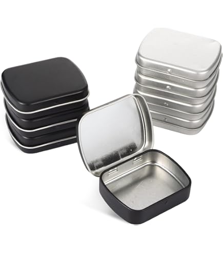 3pcs Black Metal Tin Small Metal Box Tins with Lids Rectangular Empty Tins Mini Metal Box Small Storage Box for DIY Home Storage, 95 * 60 * 20mm