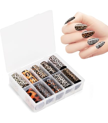 Decalcomanie Per Nail Art Con Stampa Di Zampa Di Leopardo - Foto 11