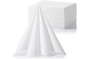 LEKOCH 50 PCS White Luxury Large Disposable Paper Napkins, Linen Feel Wedding Napkins, 40 * 40 Christmas Napkins