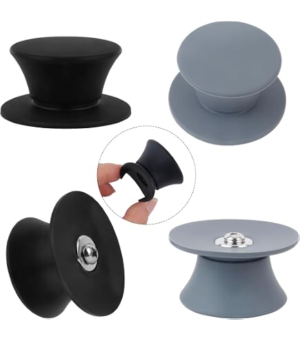 2 Deckelgriffe Für Töpfe & Pfannen – Hitzebeständig, Silber-schwarz, 6,5 Cm, Einfacher Austausch