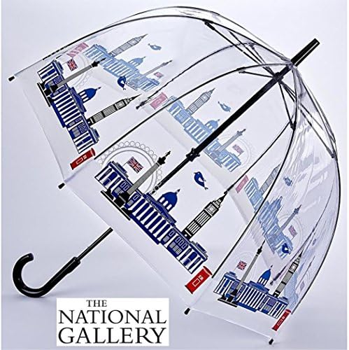 National Gallery Fulton Skyline Clear Birdcage Dome Walking Umbrella 93cm Long Closed