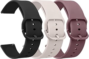 Amzpas Zapasowy pasek do zegarka 20, 22 mm, silikonowy pasek do zegarka z szybkim zapięciem, zapasowy pasek do zegarka, akcesoria do zegarków dla kobiet i mężczyzn, 3 sztuki