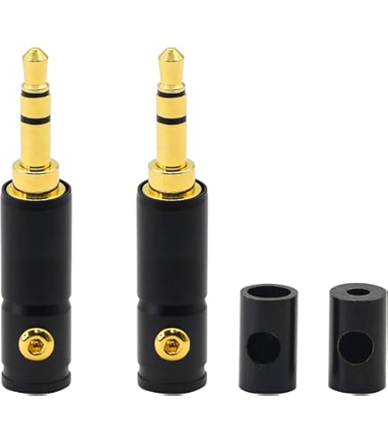 ADAPTOUT 2x Spina Jack 3.5mm Stereo Maschio Con Gomito 90° Da Saldare - Connettore Mini Jack Angolato, Placcato Oro 18K - 4
