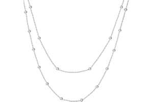 Happiness Boutique Collana Multifilo Color Argento | Delicata Collana Doppia Catenina Bijoux Acciaio Inossidabile