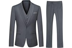 YOUTHUP Abiti da Uomo Elegante Completi 3 Pezzi Abito Slim Fit Blazer Panciotto Pantaloni