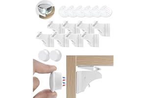 Trongle Safety Magnetic Cupboard Child Locks, 8 Locks 2 Keys 6 Corner Protector, Child Safety Cupboard Locks, Child Door Locks No Screws or Drilling, Easy Install, for Cupboards, Drawers and Fridge