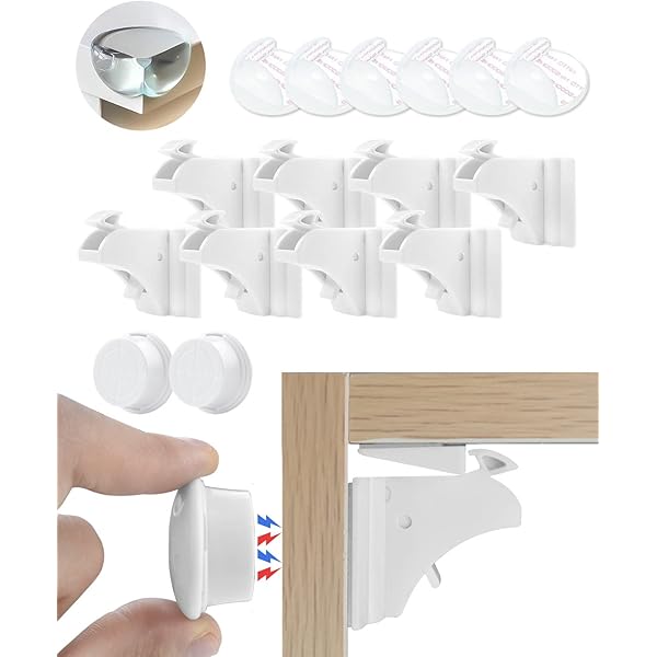 Baby Proof Lychico Child Safety Magnetic Cabinet Locks 10 Locks
