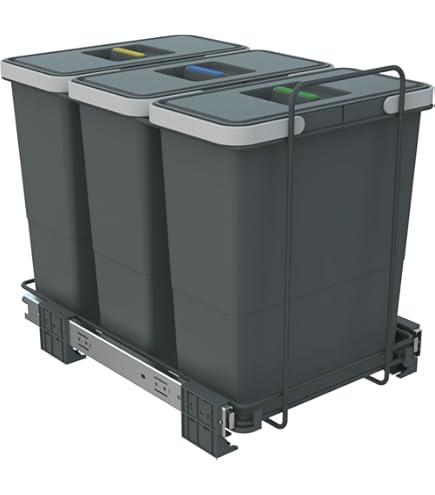 Pattumiera Differenziata Elletipi PF01 - Doppio Vano Da 24L Con Guide Metalliche | Per Cucina E Ufficio