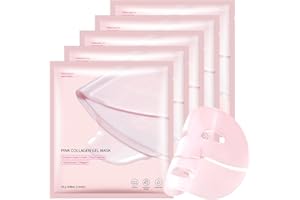 TURIUEBA Collagen Mask 5 Piezas Mascarilla Colageno Lepilon Facial Bio Real Deep Mascara Coreana Colágeno para la Cara Hidratante Máscara Overnight Noche Bio-collagen Beauty Iluminar el Color de La Piel