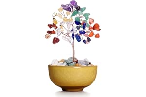 AmiCera Crystal Tree Chakra Gifts Healing Crystals Tree of Life, Ornament for Living Room, Feng Shui Money Tree, Crystal Spiritual Gifts for Women, Office Bedroom Decor, Easter Gift Good Luck