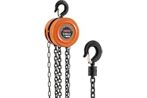 Palan Manuel à Chaine avec Crochet Robuste TEENO, 1000KG, 3m de Levage Max, Chaîne G80，Orange (1 T 3.0 M)