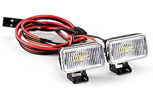 LICHIFIT 20MM Rechteckiger Scheinwerfer Retro Simulation Galvanisierter Reflektor Scheinwerfer für 1:8 1:10 RC Car