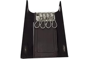 FIONCCI Portachiavi in vera pelle da uomo e donna con chiusura a spilla – realizzato a mano da artigiani esperti – Borsa per riporlo, vari modelli in vera pelle