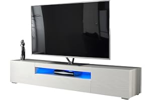 MMT FURNITURE DESIGNS LTD MMT Furniture Designs - Armario para TV de 80 Pulgadas con Luces LED, Madera, 200 cm de Ancho