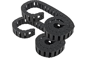 BEVDICNC Kabelschleppkette 2-teilig R28 15mm x 30mm mit Stecker Brücke Typ 1 m Länge schwarzer Kunststoff-Kabeldraht-Zugkette für CNC, mit Endverbindern