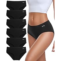 Coskefy Damen Unterhosen 6er Pack - Baumwolle Slips Mit Hohem Baumwollanteil & Weichen Beinkanten