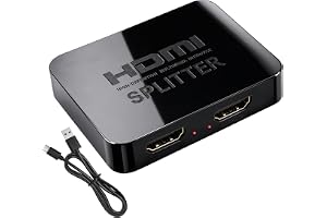 HDMI splitter 1 in 2 ut - dubbla skärmar 4K adapter TV skärmspegling Duplicera Stöd för 4K@30Hz 1080P@60Hz 3D med USB strömka