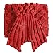 Produktbild Gosear Meerjungfrau Decke,Handgemachte Mermaid Schwanz Stil Blanket Sofa Schlafdecke,Haushaltsgegenstände Weiche Strick Mermaid Schwanz Schlafsack für Erwachsene,190 x 90cm Rote