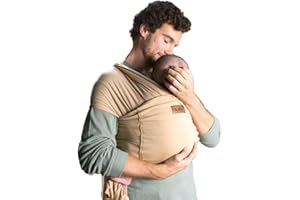 JANE Jané Cocoon - Foulard Portabebé, Elastico, dalla Nascita fino a 20 kg, con Borsa da Viaggio, 5 m di Lunghezza, Metodo Canguro, Neonati Prematuri, Colore Beige