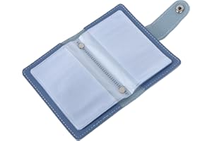 Valicaer Etui na karty kredytowe dla kobiet i mężczyzn, etui na wizytówki z 24 przegródkami, etui na karty kredytowe, z miękkiej skóry, portfel z etui na karty, organizer na dowód osobisty, niebieski,