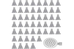 PSYQTSUARY 50 sztuk głowic prysznicowych, dysze zapasowe, silikonowe, z otworem natryskowym, okrągła końcówka, silikonowa, zraszacz dyszy do otworów o średnicy 4 mm, uniwersalny wylot zraszacza (kolor szary)