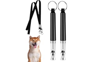 SUBORAWOS Hundepfeife, 2 Stück Professionelle Ultraschall Hunde Trainingspfeife, Ultraschall Hundepfeife Einstellbare, Distanzhundepfeife zum Stoppen des Bellens (Black)