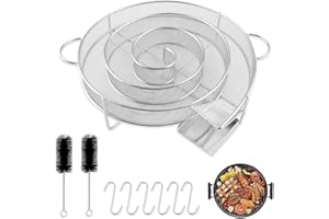 ‎RIISOYU Riisoyu Rund Kaltrauchgenerator, Prämie Edelstahl Kaltraucherzeuger Mehrweg Rauchgenerator zum Kalträuchern mit Bürste und Haken Kaltrauchgenerator Geeignet für alle Grill-Räuchergeräte, 20,5x19x5cm