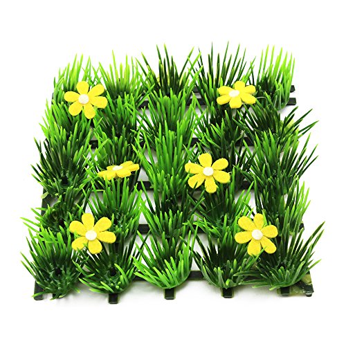 COM-FOUR® 2x Deko Gras-Matte, Kunstrasen-Dekomatte mit Blumen z.B. für Frühlings- oder Osterdekoration in verschiedenen Größen - 6