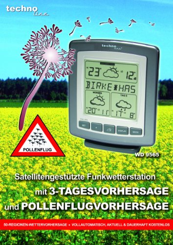 WetterDirekt Wetterstation WD 9565 mit Innen-/Außentemperaturanzeige, Wettervorhersage für 3 Tage und Pollenfluganzeige - 5