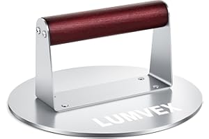 LUMVEX Presse Smash Burger en Acier Inoxydable Épais, Presse Steak Haché 16 cm, Antiadhésive Facile à Nettoyer Presse Hamburger pour Steak, Burger, Patties, Grill, Lard