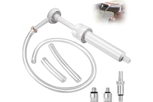 TAIPINTEE Pompe à Huile de Transmission pour Bouteilles Standard avec Adaptateurs Métalliques 3/8", 8mm et 10mm, Aluminium + Plastique pour la Plupart des Moteurs Hors-Bord (Blanc)