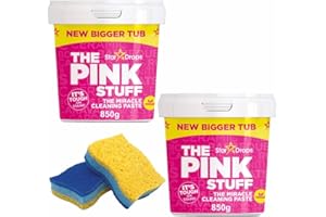 The Pink Stuff Pasta Limpiadora Milagrosa 2 piezas - Pasta Limpiadora Milagrosa 2 x 850g, bundle con Cleverry Esponja 2 piezas
