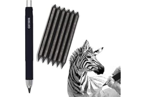 IEASEY 5,6 mm Druckbleistift Mechanische Kupplung Bleistiftmine Automatische Bleistiftminenhalter Mechanische Stifte, 6 Stücke 4B-Bleistift Minen Austauschbare Nachfüllungen für Haus, Schule, Büro Zubehör