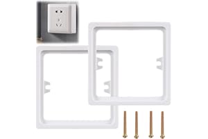 XIAGER 2PCS White Light Switch Spacer,Socket Spacer,86-Type Pattress Box Extenders,Electrical Socket Spacer,10mm Spacers with 40mm Screws,Socket Surround Plate,Wall Plate Spacer for Light Switch Back Box