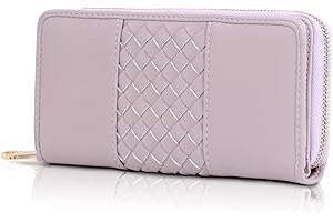 TAN.TOMI Geldbörse Damen, Portemonnaie Damen PU Leder, Geldbeutel Damen mit 12 Kartenfächer und Kleingeldfach, Portmonee Damen Große Kapazität mit Handgelenk und Handyfach