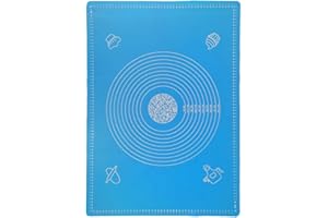 MTSKAEO 65 x 45 cm Alfombrilla de hornear para hornear alfombrilla antiadherente con medidas fondant masa pastelería de silicona para hornear alfombrilla reutilizable (azul)