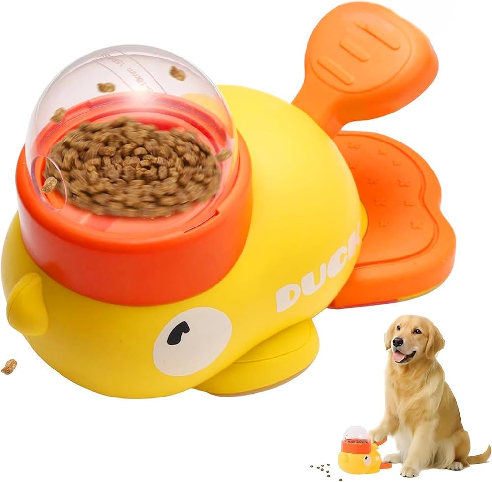 SOGUD Ördek Mama Dağıtıcı Zeka Oyuncağı – Yavaş Besleyici Puzzle Pet Toy, Etkileşimli Kedi ve Köpek Oyuncağı, Kaymaz Tabanlı, Dayanıklı ABS Malzeme, Mama/Ödül Dağıtıcı Eğitici Oyuncak