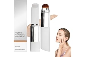 NURVIDIS Double-Headed Lightweight Foundation Stick, 2 in 1 Dual Ended Eraser Foundation Stick, Hydrating Lightweight Cover Cream With Brush, for All Skin Types (Natural)