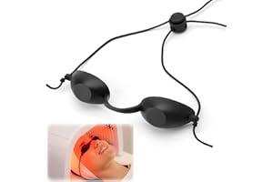 HENGBIRD Lunettes de solarium - Lunettes de protection UV - Lampe rouge clair - Protection des yeux - LED infrarouge - Thérapie - Cache-œil pour lunettes, lunettes de protection - Lunettes de solarium