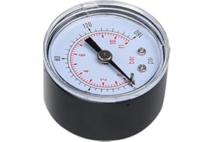 WALFRONT Manomètre D'eau Manomètre D'air 10 Bar Manomètre 1/8" Filetage BSPT pour L'eau pour L'air pour L'huile(0-160psi, 0-11bar)