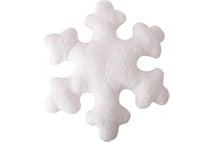 CORLIDEA Weihnachtskissen aus Plüsch, niedlich, Schneeflocke, Weihnachtsdekoration, in Form einer Schneeflocke, für die Dekoration von Sofa, Bett 40CM Weiß