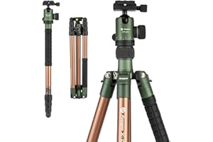 Fotopro 68" Travel Tripod, Compact Travel Tripod and Monopod with Quick Release Plate, Heavy Duty Professional Camera Tripod for DSLR, Load up 20kg/44lbs