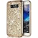 Produktbild EUWLY Schutzhülle für Samsung Galaxy Note 8, Überzug Schutzhülle Luxus Glitter Diamant Glänzend Hülle für Samsung Galaxy Note 8, Silikon Hülle [Glitzer Strass] Hülle Glitzer Mädchen Kristall Strass Diamant Silikon Glitzer Weiche TPU HandyHülle Bling Tasche Rückseite Cover Kratzfest TPU Telefon-Kasten Handyhülle Handycover für Samsung Galaxy Note 8 + Blau Eingabestift Stylus Touch Pen-Diamant Golden