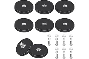 Forbabe 8 stycken gummimagneter, 43 mm, med M4 platt gänga, magnet med gummi, 10 kg vidhäftningskraft för fordon (43 mm)