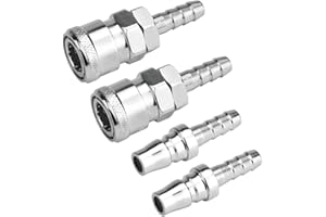 KLYNGTSK 4 Stück Schlauch Schnellkupplung 8mm Druckluftkupplung Kompressor Fitting Kupplungen Pneumatische Kupplungsstecker Schlauch Druckluftanschluss Luftschlauch Verbindungsstück Steckverbindungen